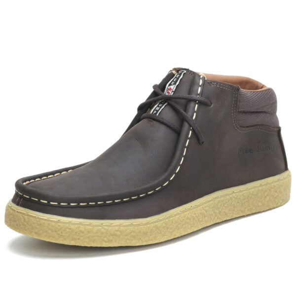 Sapato Coturno Masculino Casual de Couro com Palmilha Gel - Imagem 4