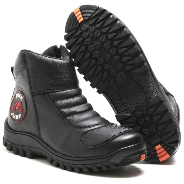 Bota Motoqueiro Couro Palmilha Gel - Imagem 2