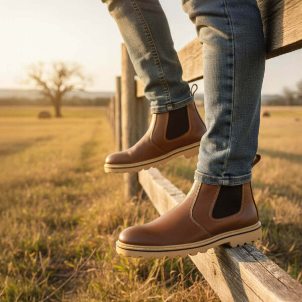 Bota Chelsea Masculina em Couro Solado Tratorado