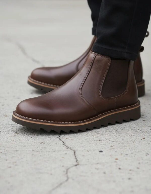 Bota Chelsea Masculina Couro Solado E.V.A com Elástico Lateral