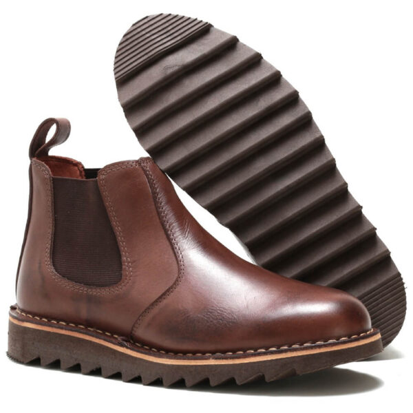 Bota Chelsea Masculina Couro Solado E.V.A com Elástico Lateral