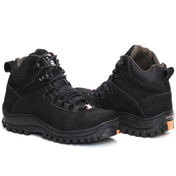 Bota de EPI com C.A de Couro com Palmilha Gel Nobuck Feminina Rosa 1903
