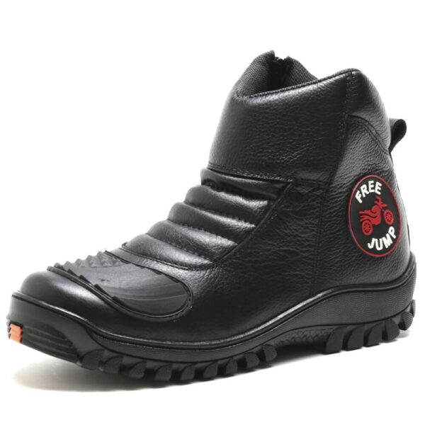 Bota Motoqueiro Couro Palmilha Gel