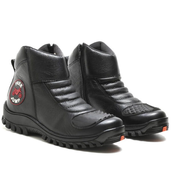 Bota Motoqueiro Couro Palmilha Gel