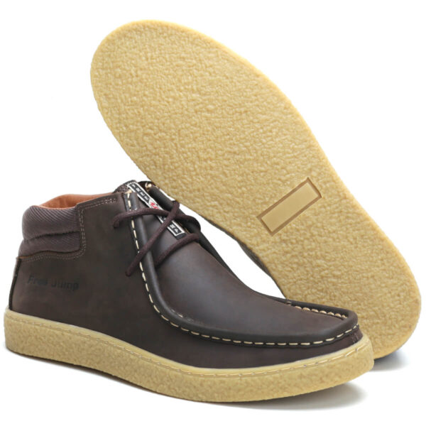 Sapato Coturno Masculino Casual de Couro com Palmilha Gel