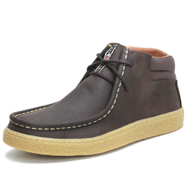 Sapato Coturno Masculino Casual de Couro com Palmilha Gel