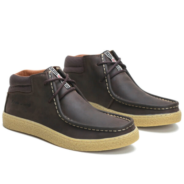 Sapato Coturno Masculino Casual de Couro com Palmilha Gel